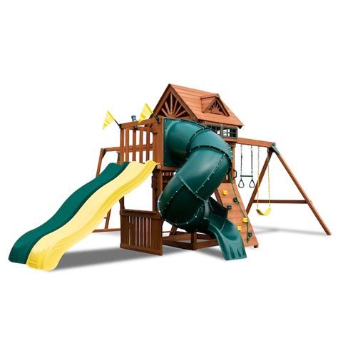 Gorilla Playsets Fort Highlander Residential Wood Playset With Slide In