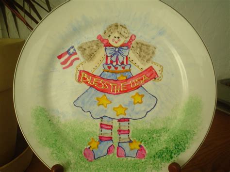 Bless The Usa Plates Painted Plates Tableware