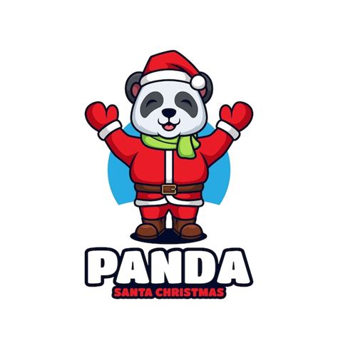 Premium Vector Cute Panda Santa Claus Costume Christmas
