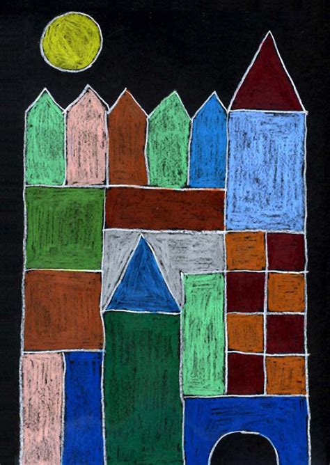 Make a continuous line drawing as instructed on the how to page. Paul Klee Castle Drawing | Art Projects for Kids