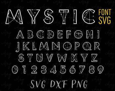 Mystic Font Svg Letter And Number Svg Dxf For Cricut Cutting Machine