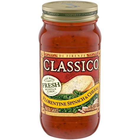 Classico Florentine Spinach & Cheese Pasta Sauce, 24 oz Jar - Walmart.com - Walmart.com