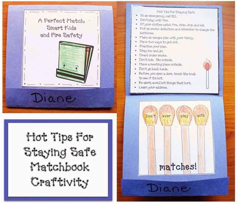 Fire Safety Matchbook Craft Classroom Freebies
