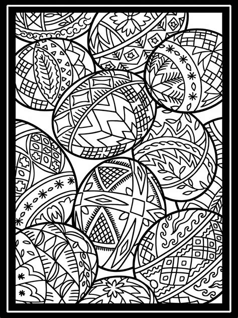 Seasons and celebrations coloring book. Easter eggs with large border - Easter Adult Coloring Pages