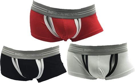 Nebesheii Mens Sexy Open Front Underwearmens Boxer Brief Breathable Trunks Underpants Amazon