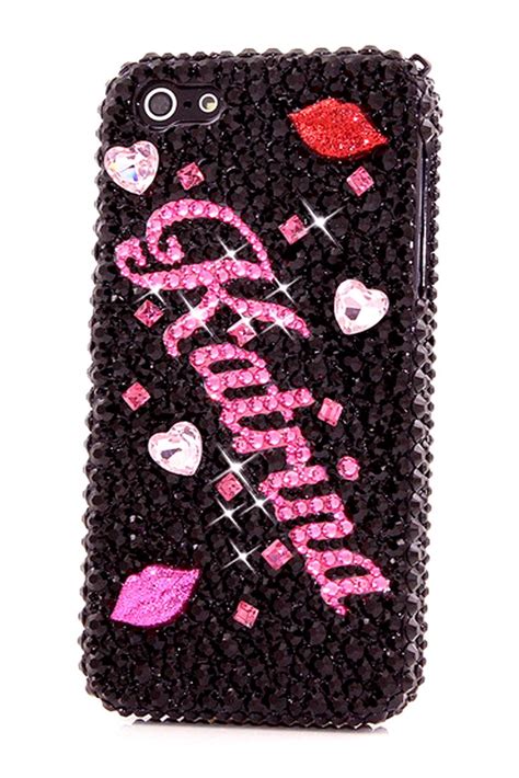 Black And Pink Personalized Design Iphone 5 5s 5c Bling Case Phone