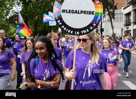 london pride 2022 gay and lesbians from the legal sector march together encompassing the law
