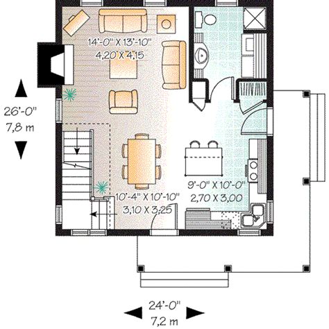 Cottage Style House Plan 2 Beds 2 Baths 1200 Sqft Plan 23 661