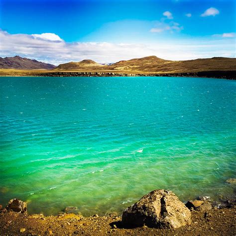 Lake Graenavatn In Iceland Green And Blue Colors Photograph By Matthias