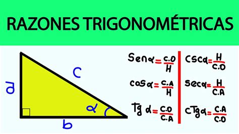 Definicion De Las Razones Trigonometricas De Un Triangulo Rectangulo