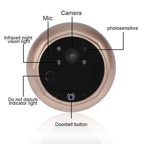 Lcd Smart Door Peephole Viewer W5 160° Hd Night Vision Doorbell
