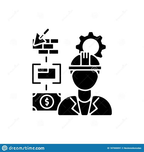 Manufacturing Engineer Black Glyph Icon Stock Vector Illustration Of