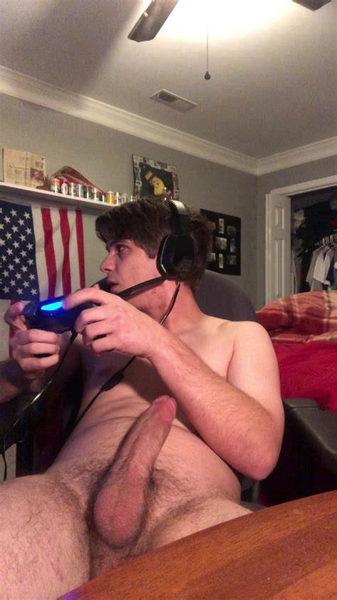 Playing Video Game While Jerking My Big Cock Till I Cum