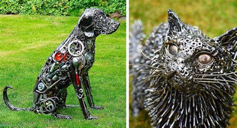 Artist Builds Life Size Animal Sculptures From Nuts Bolts And Scrap Metal