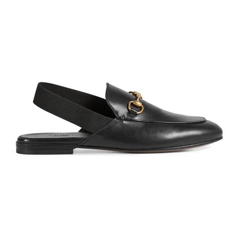 Gucci Leather Horsebit Slingback Loafer In Black Lyst