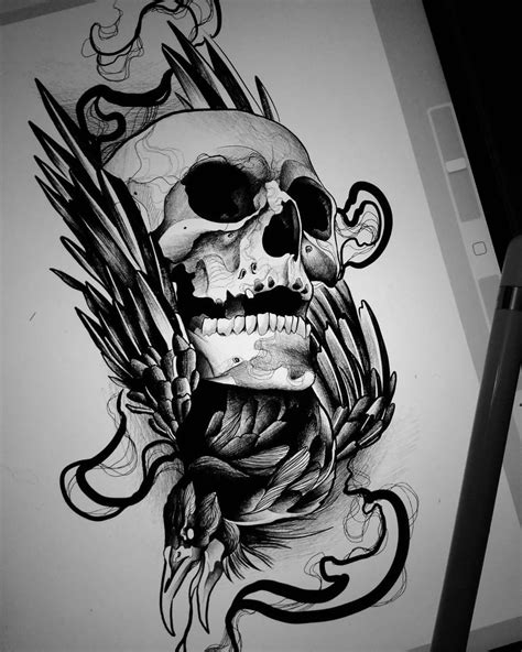 Horror Skull Tattoo Designs