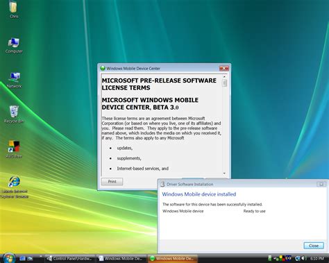 Windows Mobile Device Center Installation