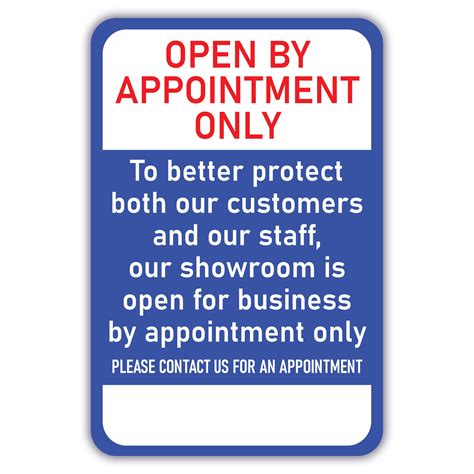 OPEN BY APPOINTMENT ONLY To better protect both our customers and our