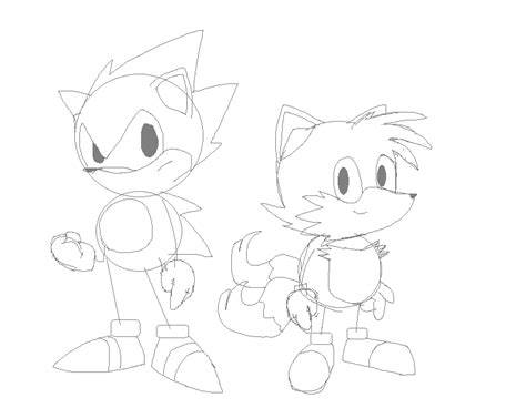 Sonic And Tails Sketch By Junnboi On Deviantart