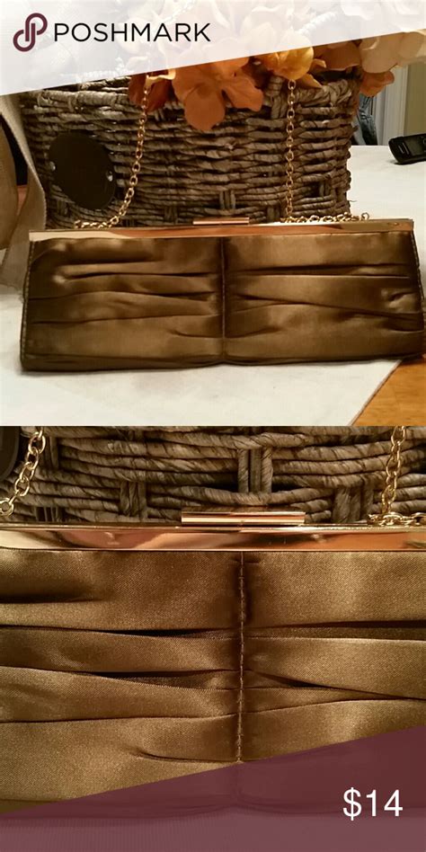 Olive Green Satin Evening Clutch With Gold Chain Green Satin Olive