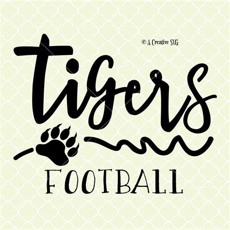 Tigers Football Svg Dxf Files For Cricut Design Silhouette Etsy