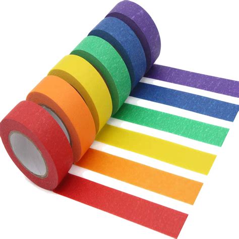 Autens Colored Masking Tape 6 Pack 1 Inch X 13 Yards 24cm X 12m