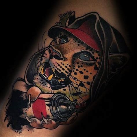 Whether the image is depicted in colour or monochrome, the leopard can be clearly identified by its spots. 60 Leopard Tattoos For Men - Designs With Strength And Prowess