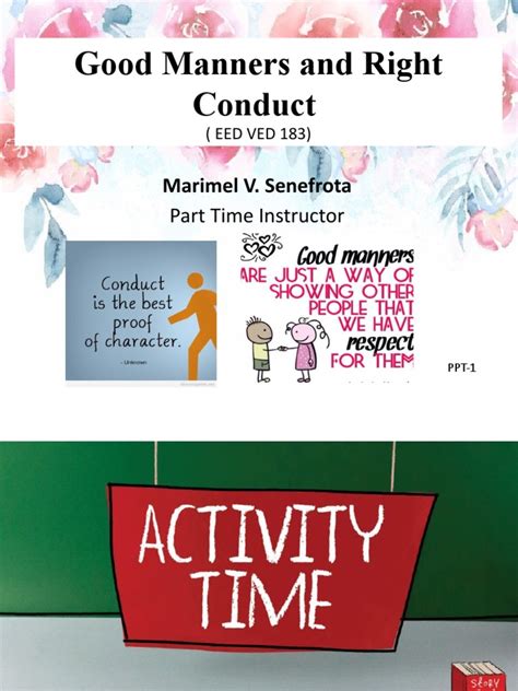 Good Manners And Right Conduct Ppt1 Pdf Etiquette Psychology