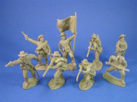 Civil War Toy Soldiers 54mm Confederate Infantry Set Cast In Butternut