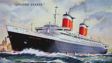 Ss United States Maiden Voyage In 1952 Colour Litho 1090154