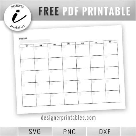 Free Printables Monthly View Calendar Designer Printables