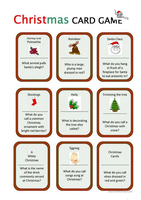 Christmas Card Game English Esl Worksheets For Distance