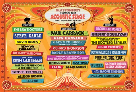 Acoustic Stage Reveals Its Line Up For Glastonbury 2023