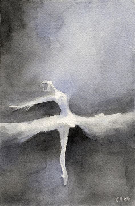Ballet Dancer In White Tutu Watercolor Paintings Of Dance