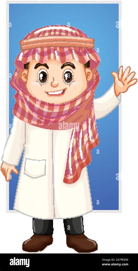 Arab Boy Waving Hand Illustration Stock Vector Image And Art Alamy