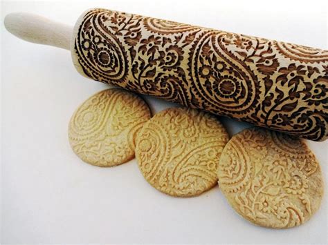 Paisley Pattern Embossing Rolling Pin Laser Cut Rolling Pin Etsy