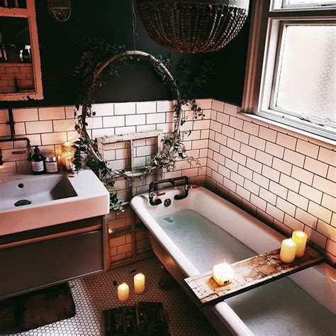 A Cosy Hygge Bathroom With Rolltop Bath And Lots Of Candles Lit For A