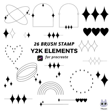 26 Procreate Star Brush Stampy2k Shape Elementfuturistic Etsy