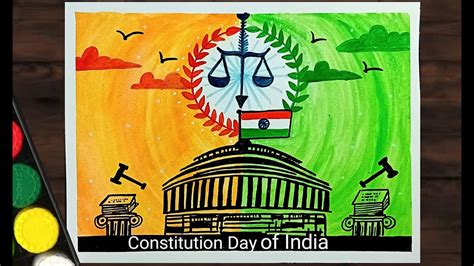 Indian Constitution Day Poster Drawing L National Law Day Drawing L