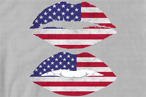 4th of July Kiss PNG, Patriotic Lips Png, Stars and Stripes Lips Png