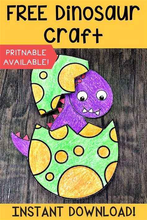 Free Dinosaur Printable Craft This Craft Is So Fun For Kids Of All