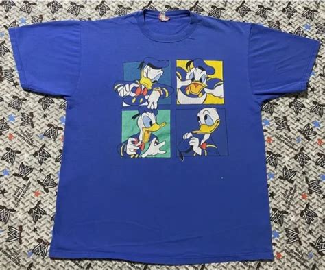 Disney Donald Duck T Shirt Andy Warhol Disney Designs Vtg 90s Tee Blue