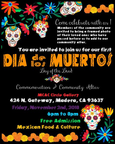 Dia De Los Muertos Celebration Madera County Arts Council