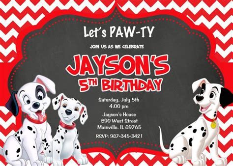 Cool 101 Dalmatians Birthday Party Invitation Ideas Puppy Birthday