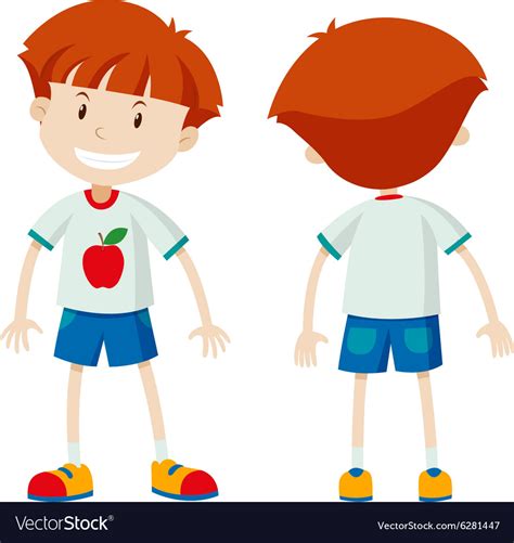 Front And Back View Of A Boy Royalty Free Vector Image