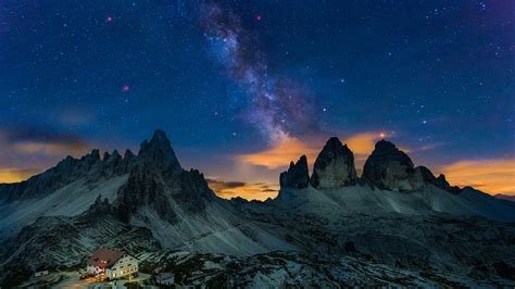Milky Way Over Tre Cime Di Lavaredo Dolomites Alps Italy Windows Spotlight Images