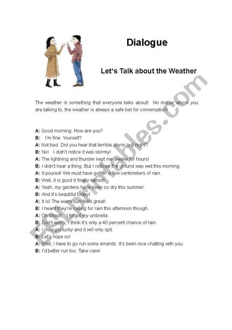 English Worksheets Let´s Talk About The Weather