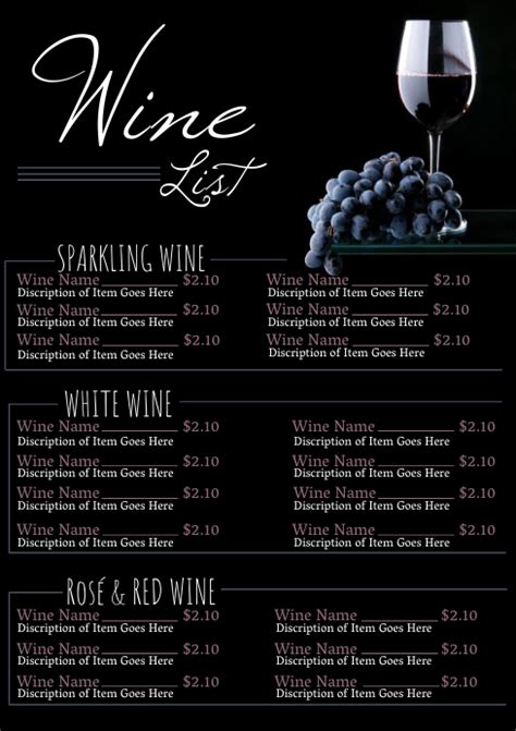 Modèle Restaurant Carte Des Vins Menu Flyer Template Postermywall