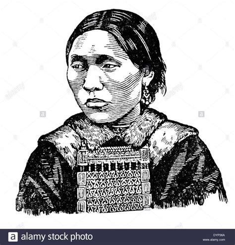 Yakut Woman In Traditional Dress Illustration From Soviet Encyclopedia
