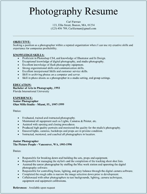 Find a cv sample that fits your career. Photographer Resume Sample | Sample Resumes